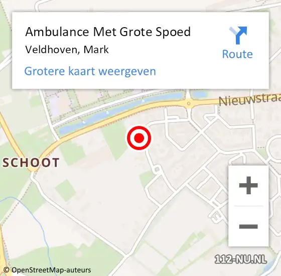 Locatie op kaart van de 112 melding: Ambulance Met Grote Spoed Naar Veldhoven, Mark op 16 juni 2017 08:43