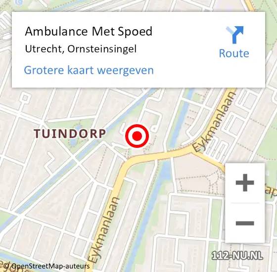 Locatie op kaart van de 112 melding: Ambulance Met Spoed Naar Utrecht, Ornsteinsingel op 16 juni 2017 09:00