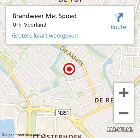 Locatie op kaart van de 112 melding: Brandweer Met Spoed Naar Urk, Voorland op 16 juni 2017 09:36