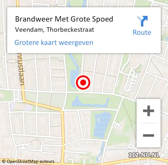 Locatie op kaart van de 112 melding: Brandweer Met Grote Spoed Naar Veendam, Thorbeckestraat op 24 januari 2014 01:34