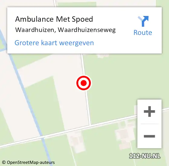 Locatie op kaart van de 112 melding: Ambulance Met Spoed Naar Waardhuizen, Waardhuizenseweg op 24 januari 2014 02:00
