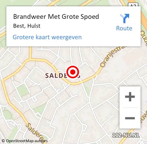 Locatie op kaart van de 112 melding: Brandweer Met Grote Spoed Naar Best, Hulst op 16 juni 2017 13:09