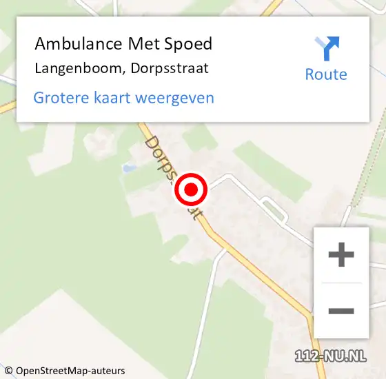 Locatie op kaart van de 112 melding: Ambulance Met Spoed Naar Langenboom, Dorpsstraat op 16 juni 2017 13:44