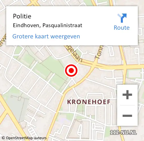 Locatie op kaart van de 112 melding: Politie Eindhoven, Pasqualinistraat op 16 juni 2017 13:45