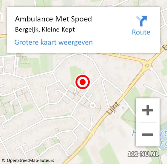 Locatie op kaart van de 112 melding: Ambulance Met Spoed Naar Bergeijk, Kleine Kept op 16 juni 2017 14:06