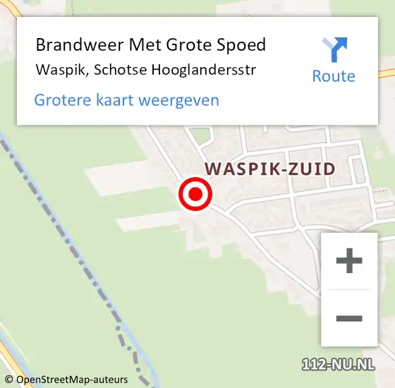 Locatie op kaart van de 112 melding: Brandweer Met Grote Spoed Naar Waspik, Schotse Hooglandersstr op 16 juni 2017 14:55