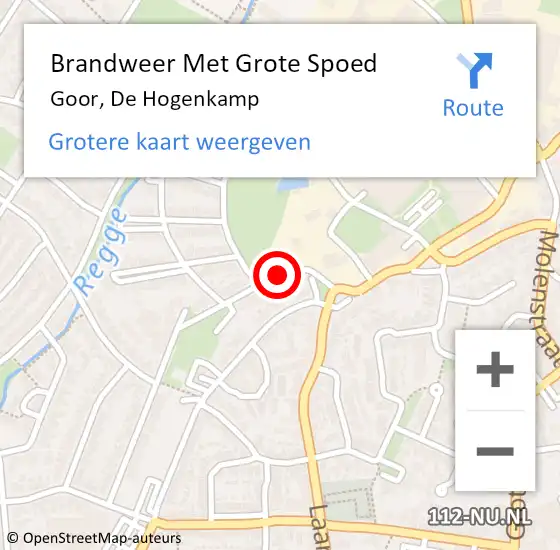 Locatie op kaart van de 112 melding: Brandweer Met Grote Spoed Naar Goor, De Hogenkamp op 16 juni 2017 15:44