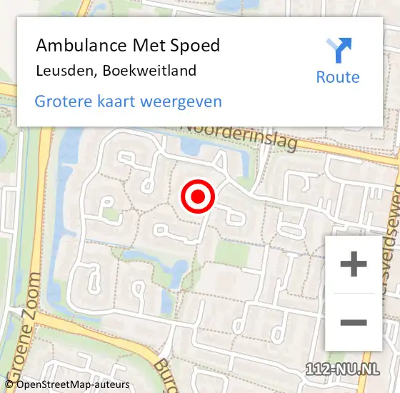 Locatie op kaart van de 112 melding: Ambulance Met Spoed Naar Leusden, Boekweitland op 16 juni 2017 17:47