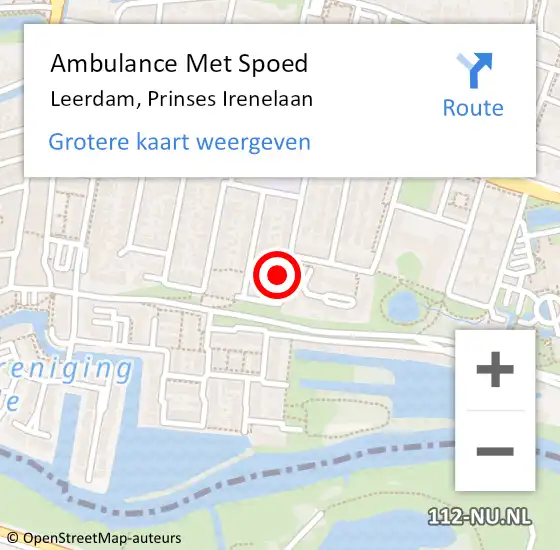 Locatie op kaart van de 112 melding: Ambulance Met Spoed Naar Leerdam, Prinses Irenelaan op 16 juni 2017 19:51