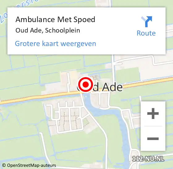 Locatie op kaart van de 112 melding: Ambulance Met Spoed Naar Oud Ade, Schoolplein op 16 juni 2017 21:20