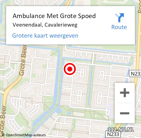 Locatie op kaart van de 112 melding: Ambulance Met Grote Spoed Naar Veenendaal, Cavalerieweg op 16 juni 2017 22:18