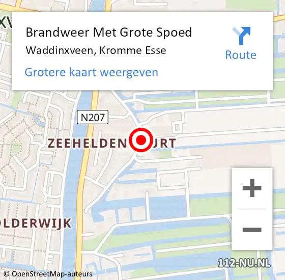 Locatie op kaart van de 112 melding: Brandweer Met Grote Spoed Naar Waddinxveen, Kromme Esse op 24 januari 2014 05:15