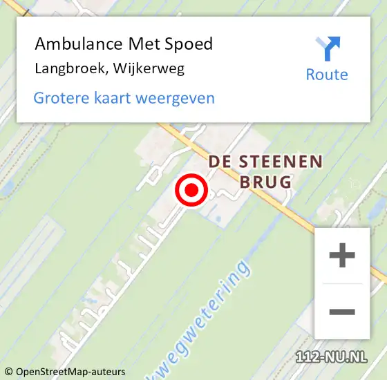 Locatie op kaart van de 112 melding: Ambulance Met Spoed Naar Langbroek, Wijkerweg op 16 juni 2017 23:22