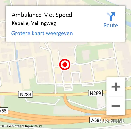 Locatie op kaart van de 112 melding: Ambulance Met Spoed Naar Kapelle, Veilingweg op 16 juni 2017 23:25