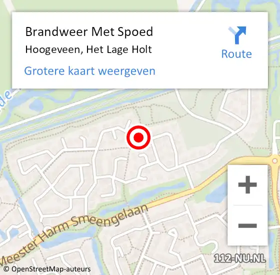 Locatie op kaart van de 112 melding: Brandweer Met Spoed Naar Hoogeveen, Het Lage Holt op 17 juni 2017 00:59