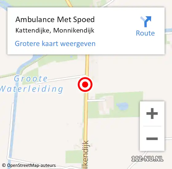 Locatie op kaart van de 112 melding: Ambulance Met Spoed Naar Kattendijke, Monnikendijk op 17 juni 2017 01:09