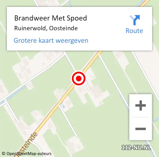 Locatie op kaart van de 112 melding: Brandweer Met Spoed Naar Ruinerwold, Oosteinde op 17 juni 2017 01:27