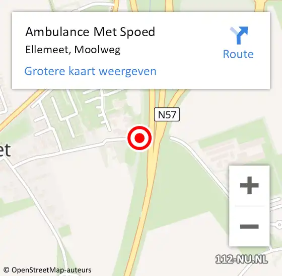 Locatie op kaart van de 112 melding: Ambulance Met Spoed Naar Ellemeet, Moolweg op 17 juni 2017 01:50