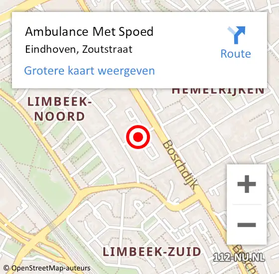 Locatie op kaart van de 112 melding: Ambulance Met Spoed Naar Eindhoven, Zoutstraat op 17 juni 2017 02:03