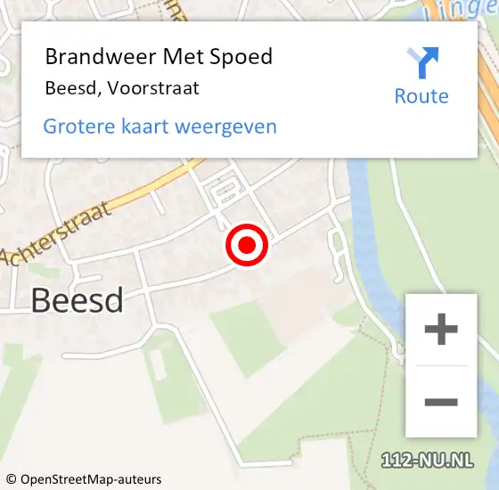 Locatie op kaart van de 112 melding: Brandweer Met Spoed Naar Beesd, Voorstraat op 24 januari 2014 06:08