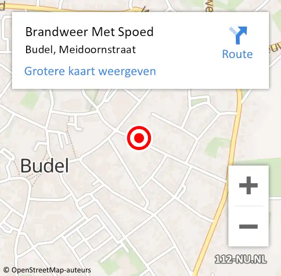 Locatie op kaart van de 112 melding: Brandweer Met Spoed Naar Budel, Meidoornstraat op 17 juni 2017 03:35