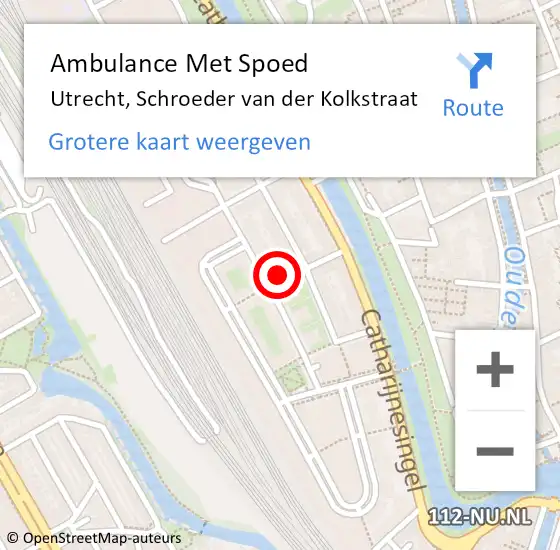 Locatie op kaart van de 112 melding: Ambulance Met Spoed Naar Utrecht, Schroeder van der Kolkstraat op 17 juni 2017 04:14