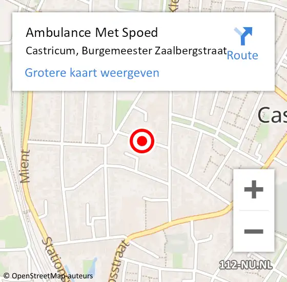 Locatie op kaart van de 112 melding: Ambulance Met Spoed Naar Castricum, Burgemeester Zaalbergstraat op 17 juni 2017 04:24