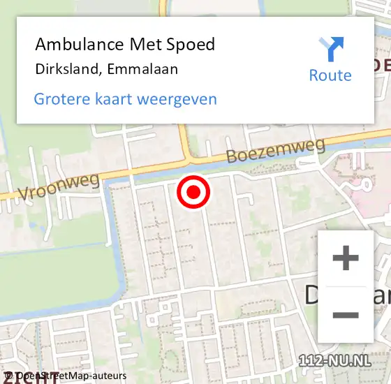 Locatie op kaart van de 112 melding: Ambulance Met Spoed Naar Dirksland, Emmalaan op 24 januari 2014 06:17