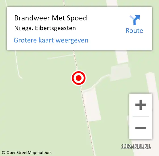 Locatie op kaart van de 112 melding: Brandweer Met Spoed Naar Nijega, Eibertsgeasten op 17 juni 2017 09:55