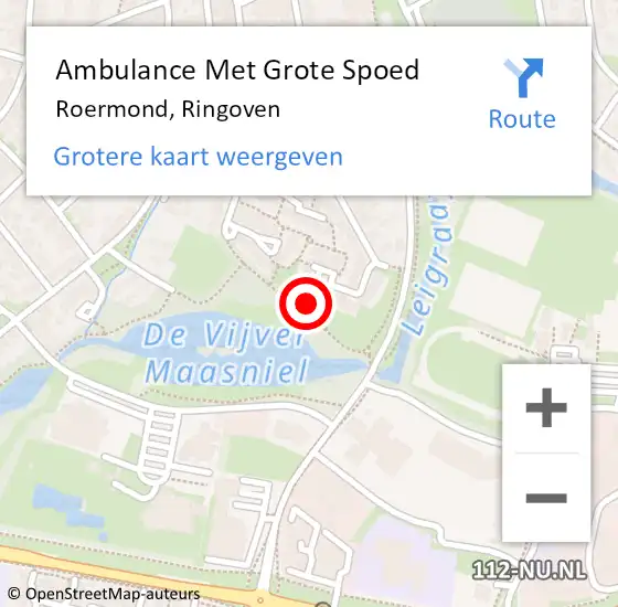 Locatie op kaart van de 112 melding: Ambulance Met Grote Spoed Naar Roermond, Ringoven op 17 juni 2017 09:56