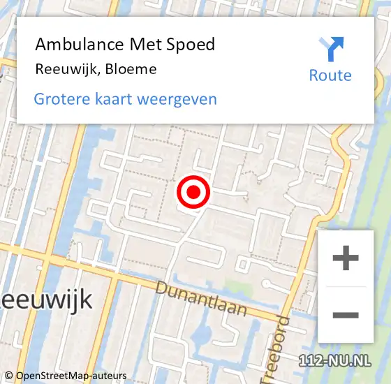 Locatie op kaart van de 112 melding: Ambulance Met Spoed Naar Reeuwijk, Bloeme op 17 juni 2017 10:01