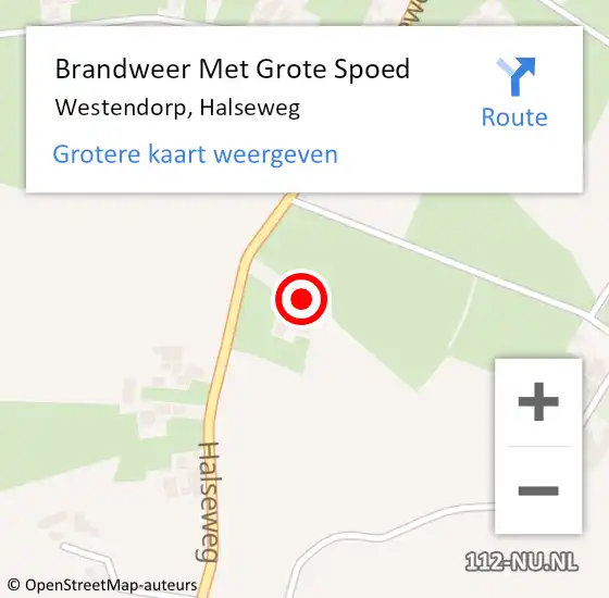 Locatie op kaart van de 112 melding: Brandweer Met Grote Spoed Naar Westendorp, Halseweg op 17 juni 2017 10:14