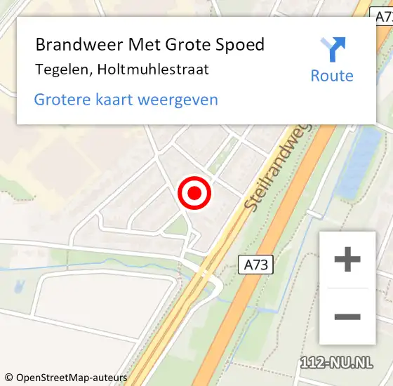 Locatie op kaart van de 112 melding: Brandweer Met Grote Spoed Naar Tegelen, Holtmuhlestraat op 17 juni 2017 10:28