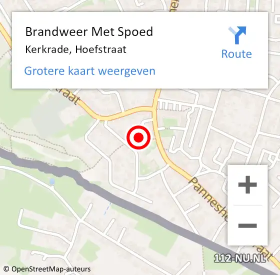 Locatie op kaart van de 112 melding: Brandweer Met Spoed Naar Kerkrade, Hoefstraat op 17 juni 2017 10:32