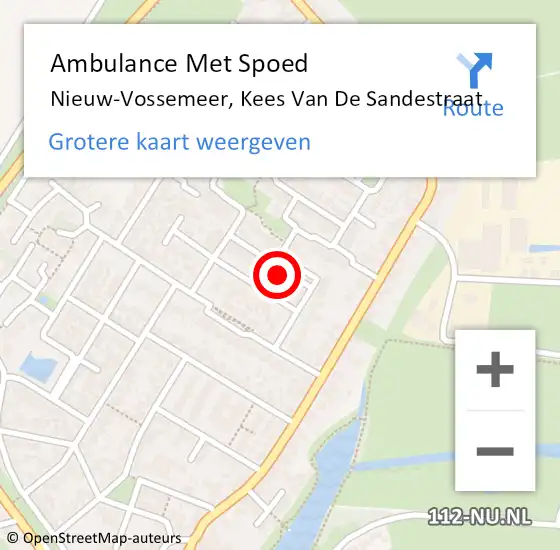 Locatie op kaart van de 112 melding: Ambulance Met Spoed Naar Nieuw-Vossemeer, Kees Van De Sandestraat op 17 juni 2017 11:16