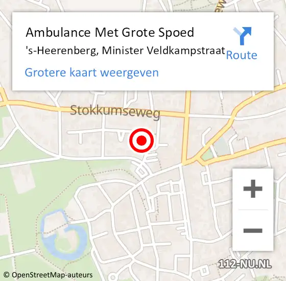 Locatie op kaart van de 112 melding: Ambulance Met Grote Spoed Naar 's-Heerenberg, Minister Veldkampstraat op 17 juni 2017 11:18