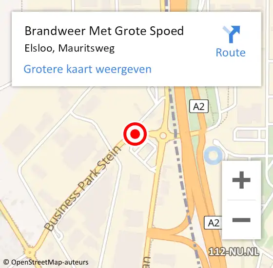 Locatie op kaart van de 112 melding: Brandweer Met Grote Spoed Naar Elsloo, Mauritsweg op 17 juni 2017 11:33