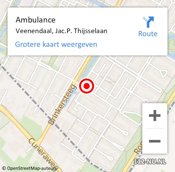 Locatie op kaart van de 112 melding: Ambulance Veenendaal, Jac.P. Thijsselaan op 17 juni 2017 12:02