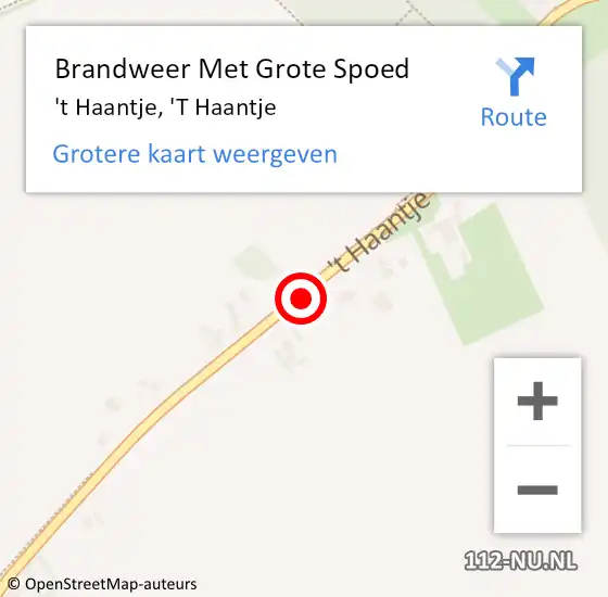 Locatie op kaart van de 112 melding: Brandweer Met Grote Spoed Naar 't Haantje, 'T Haantje op 17 juni 2017 12:38