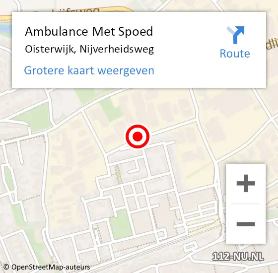 Locatie op kaart van de 112 melding: Ambulance Met Spoed Naar Oisterwijk, Nijverheidsweg op 17 juni 2017 12:45