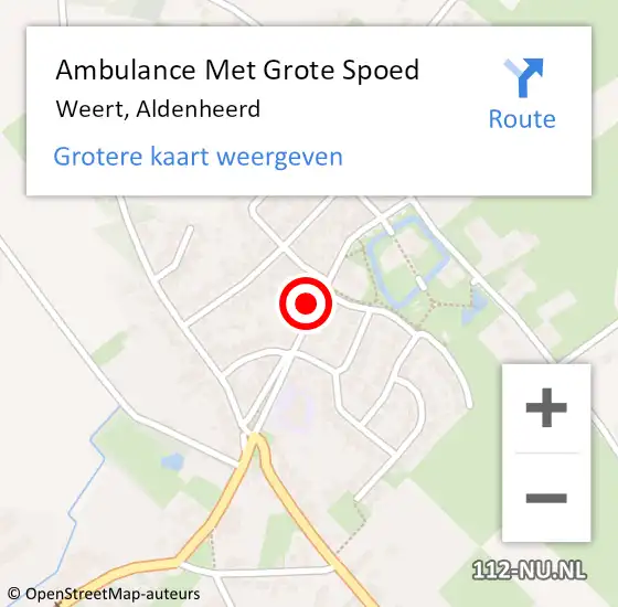 Locatie op kaart van de 112 melding: Ambulance Met Grote Spoed Naar Weert, Aldenheerd op 17 juni 2017 13:07