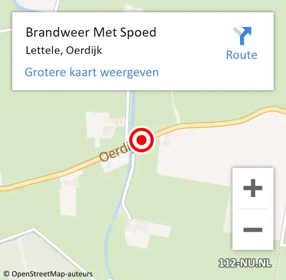 Locatie op kaart van de 112 melding: Brandweer Met Spoed Naar Lettele, Oerdijk op 17 juni 2017 13:35