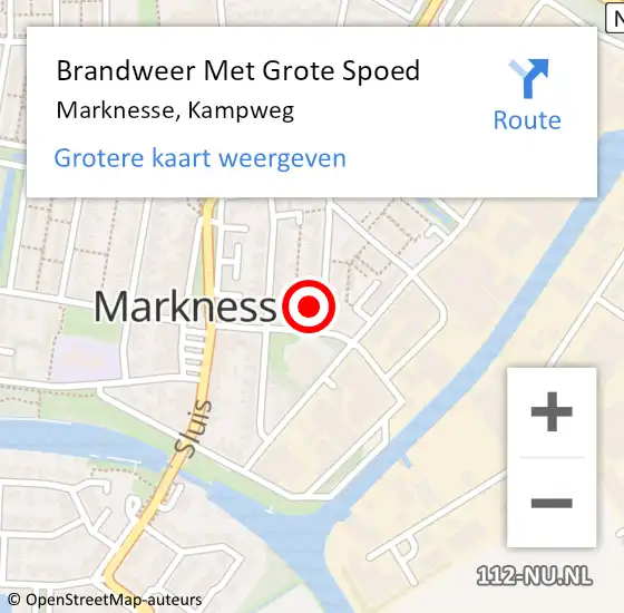 Locatie op kaart van de 112 melding: Brandweer Met Grote Spoed Naar Marknesse, Kampweg op 17 juni 2017 13:46