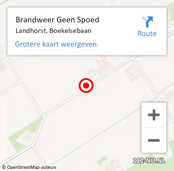 Locatie op kaart van de 112 melding: Brandweer Geen Spoed Naar Landhorst, Boekelsebaan op 17 juni 2017 14:09