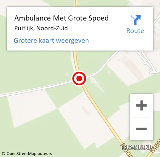 Locatie op kaart van de 112 melding: Ambulance Met Grote Spoed Naar Puiflijk, Noord-Zuid op 17 juni 2017 14:31