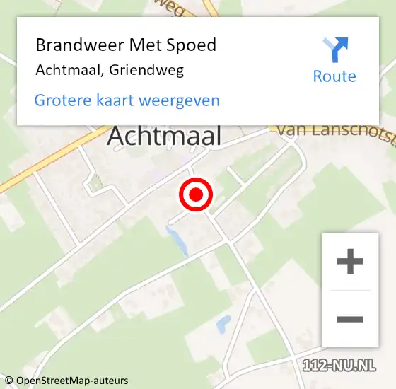 Locatie op kaart van de 112 melding: Brandweer Met Spoed Naar Achtmaal, Griendweg op 17 juni 2017 14:33