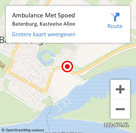Locatie op kaart van de 112 melding: Ambulance Met Spoed Naar Batenburg, Kasteelse Allee op 17 juni 2017 14:39