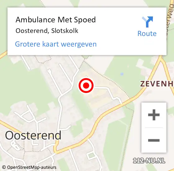 Locatie op kaart van de 112 melding: Ambulance Met Spoed Naar Oosterend, Slotskolk op 17 juni 2017 14:42