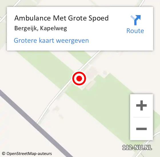 Locatie op kaart van de 112 melding: Ambulance Met Grote Spoed Naar Bergeijk, Kapelweg op 17 juni 2017 15:07