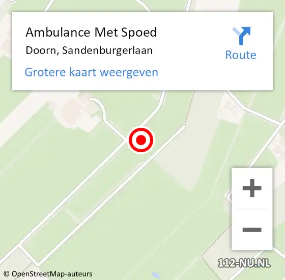 Locatie op kaart van de 112 melding: Ambulance Met Spoed Naar Doorn, Sandenburgerlaan op 17 juni 2017 16:11